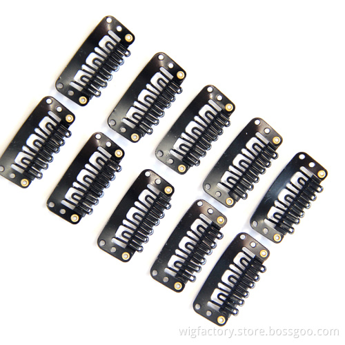 Wholesale cheap price metal hair extension wigs clip, 2.8cm 3.2cm u shape metal snap natural hair wig clips, wig metal clip